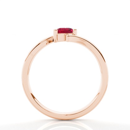 Birnen-Rubin-Solitärring In Krappenfassung