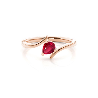 Prong Setting Pear Ruby Solitaire Ring