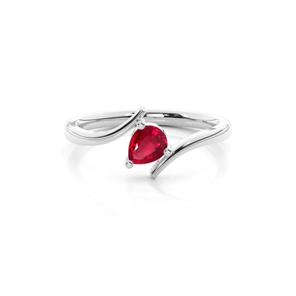 Prong Setting Pear Ruby Solitaire Ring