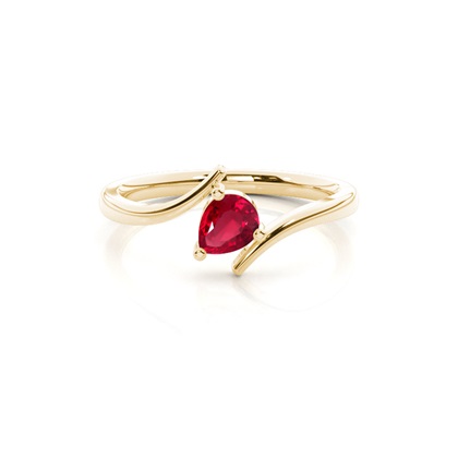 Prong Setting Pear Ruby Solitaire Ring