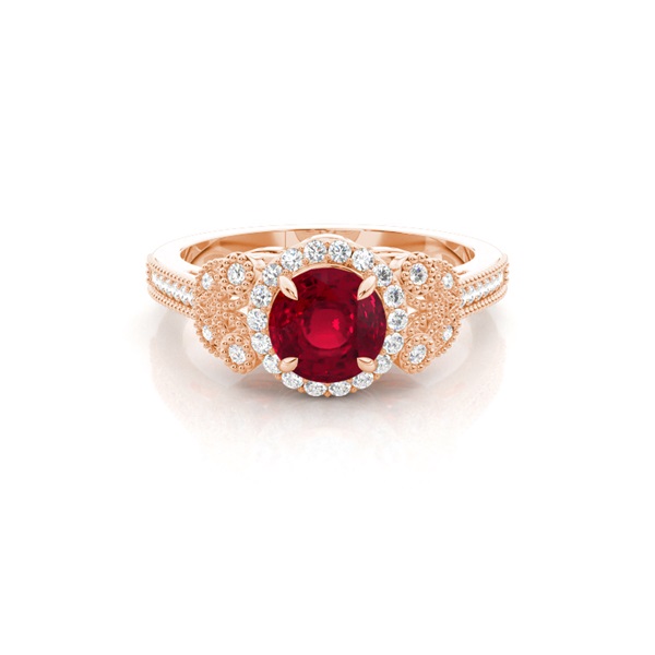 Prong Setting Round Ruby Vintage Ring