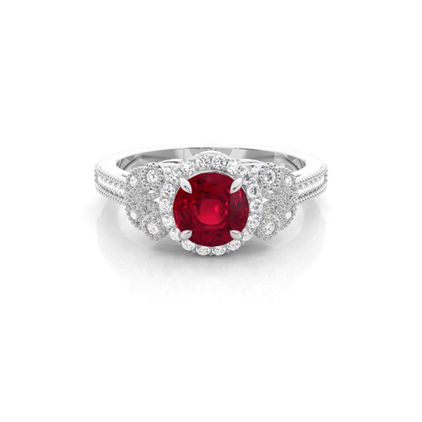 Prong Setting Round Ruby Vintage Ring