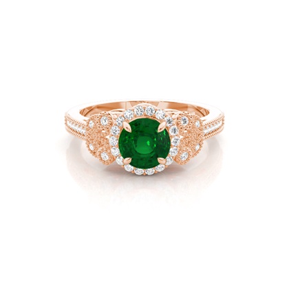 Rotgold Smaragd Verlobungsringe