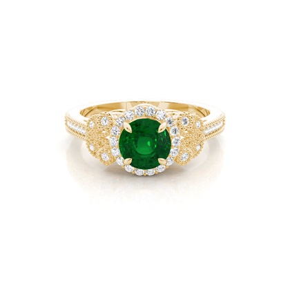 Gelbgold Smaragd Verlobungsringe