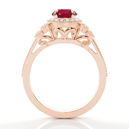 Prong Setting Round Ruby Vintage Ring