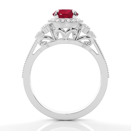 Prong Setting Round Ruby Vintage Ring