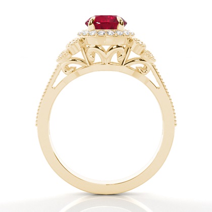 Prong Setting Round Ruby Vintage Ring