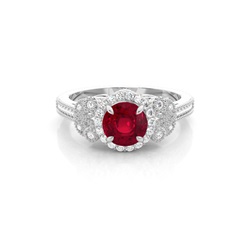 Prong Setting Round Ruby Vintage Ring