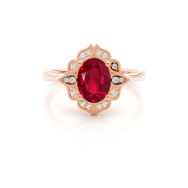 Prong Setting Oval Ruby Vintage Ring