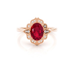 Prong Setting Oval Ruby Vintage Ring