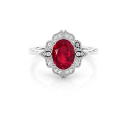 Ovaler Rubin-Vintage-Ring In Krappenfassung