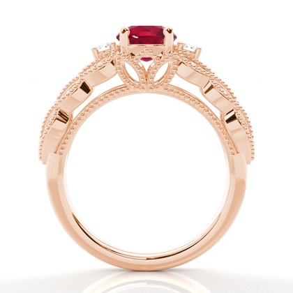 Prong Setting Round Ruby Vintage Ring