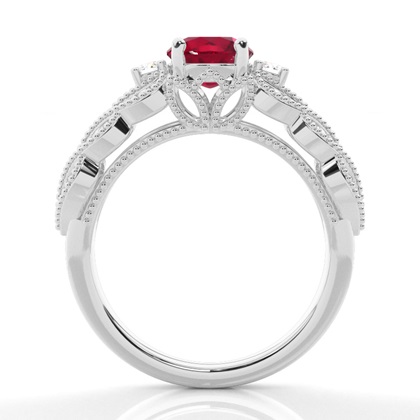 Prong Setting Round Ruby Vintage Ring