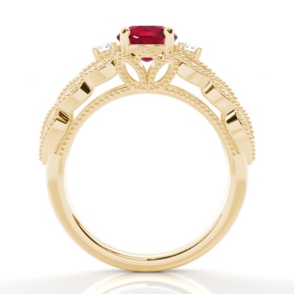 Prong Setting Round Ruby Vintage Ring