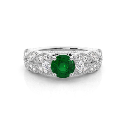 Prong Setting Round Vintage Ring