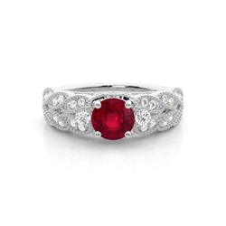 Prong Setting Round Ruby Vintage Ring