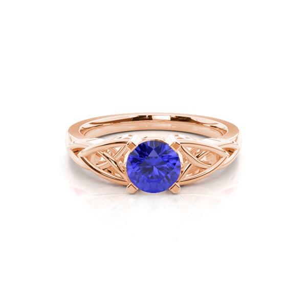 Prong Setting Round Tanzanite Solitaire Ring