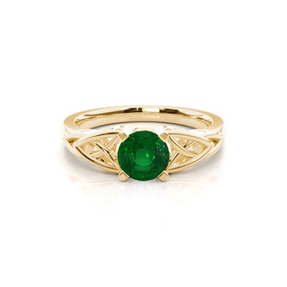 Yellow Gold Emerald Diamond Engagement Rings