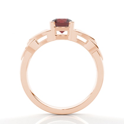 Prong Setting Round Garnet Solitaire Ring