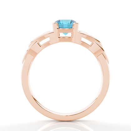 Prong Setting Round Blue Topaz Solitaire Ring