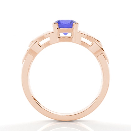 Prong Setting Round Tanzanite Solitaire Ring