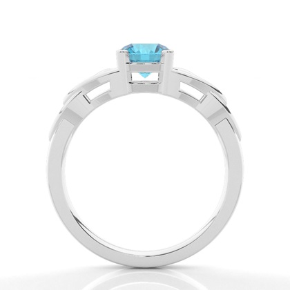 Prong Setting Round Blue Topaz Solitaire Ring