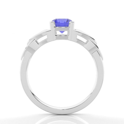Prong Setting Round Tanzanite Solitaire Ring