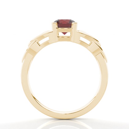 Prong Setting Round Garnet Solitaire Ring