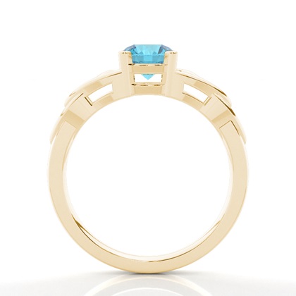 Prong Setting Round Blue Topaz Solitaire Ring