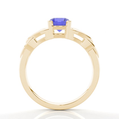 Prong Setting Round Tanzanite Solitaire Ring