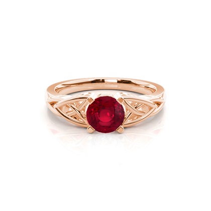 Prong Setting Round Ruby Solitaire Ring