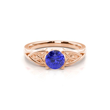 Prong Setting Round Tanzanite Solitaire Ring