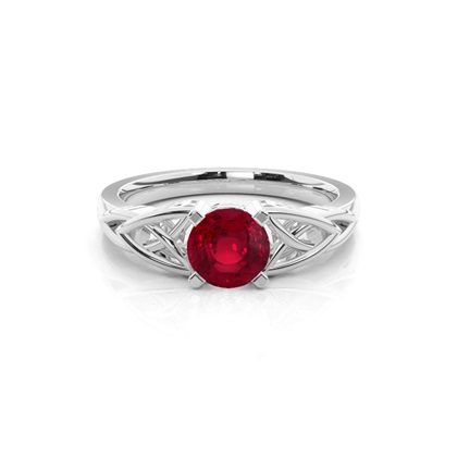 Prong Setting Round Ruby Solitaire Ring