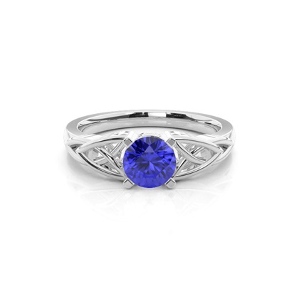 Prong Setting Round Tanzanite Solitaire Ring