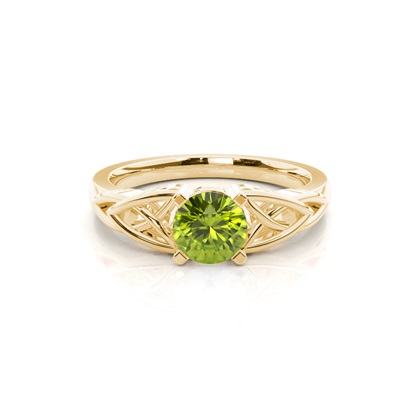 Prong Setting Round Peridot Sapphire Solitaire Ring