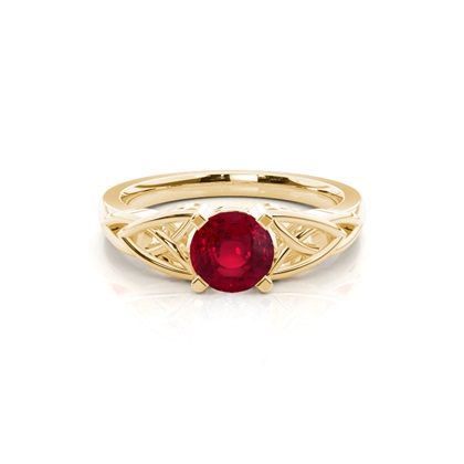 Prong Setting Round Ruby Solitaire Ring