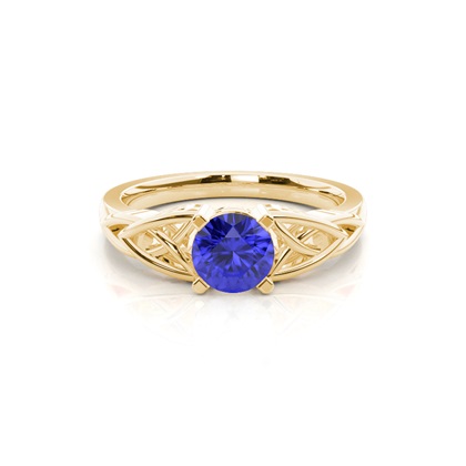 Prong Setting Round Tanzanite Solitaire Ring