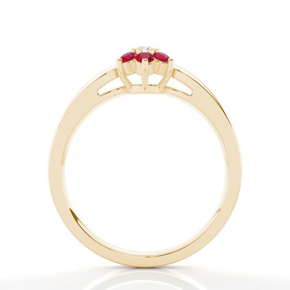 Runder Rubin-Cluster-Ring In Krappenfassung