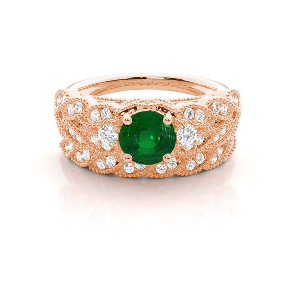 Prong Setting Round Bridal Set Engagement Ring