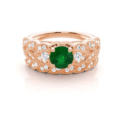 Prong Setting Round Bridal Set Engagement Ring