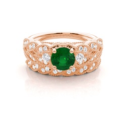 Prong Setting Round Bridal Set Engagement Ring