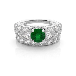 Prong Setting Round Bridal Set Engagement Ring