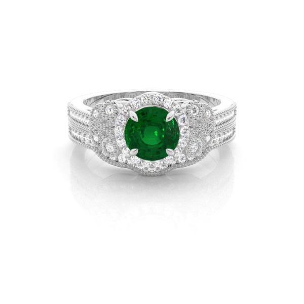 Prong Setting Round Bridal Set Engagement Ring