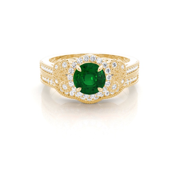 Prong Setting Round Bridal Set Engagement Ring