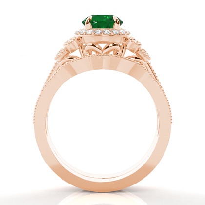 Prong Setting Round Bridal Set Engagement Ring