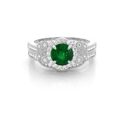 Prong Setting Round Bridal Set Engagement Ring