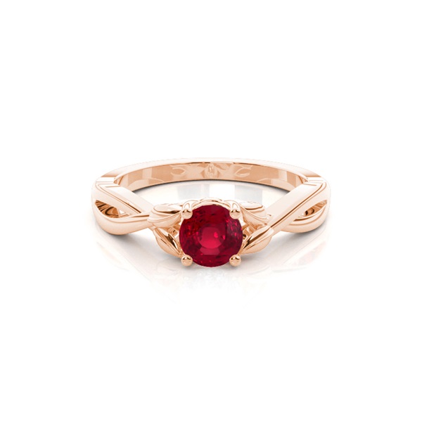 Prong Setting Round Ruby Solitaire Ring