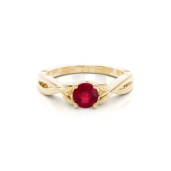 Prong Setting Round Ruby Solitaire Ring