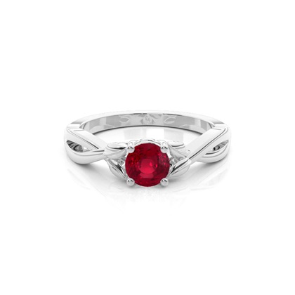 Prong Setting Round Ruby Solitaire Ring