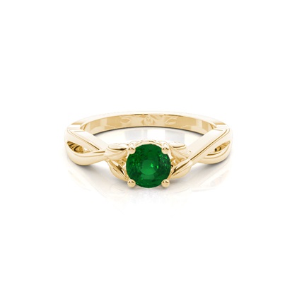 Yellow Gold Twisted Diamond Engagement Rings
